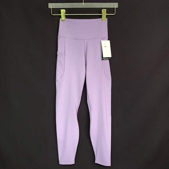 NIKE One — High Waisted 7/8 Leggings w/ Pockets SMALL Lilac Purple - NWT - Picture 1 of 14